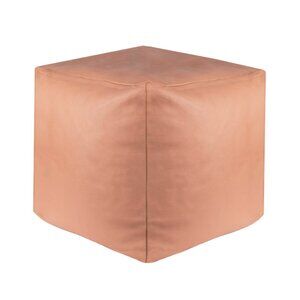 NWT Leather Pouf Ottoman